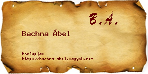 Bachna Ábel névjegykártya